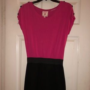 Pink and black dress